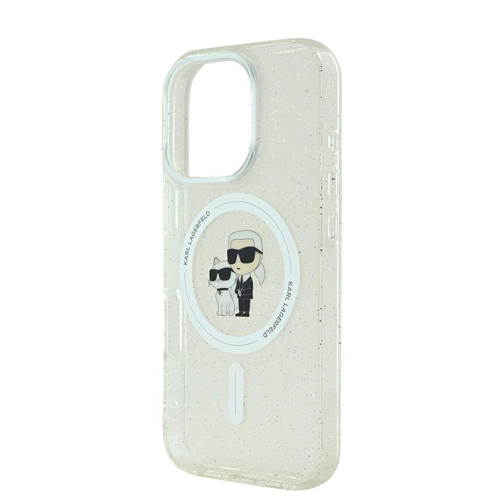 Apple iPhone 16 Pro Max Karl Lagerfeld IML Glitter Karl and Choupette MagSafe tok (Átlátszó) - KLHMP16XHGKCNOT