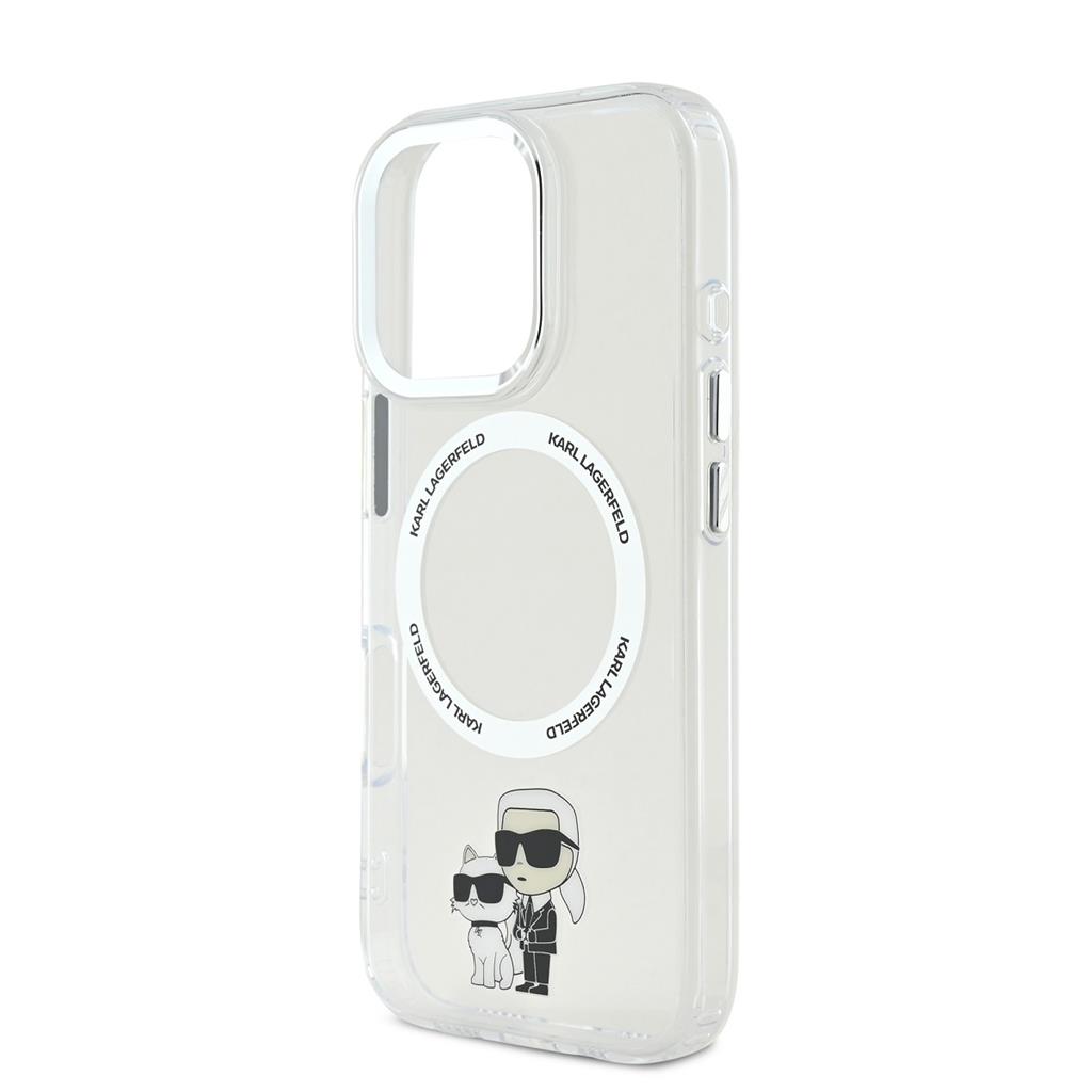 Apple iPhone 16 Pro Max Karl Lagerfeld IML Karl and Choupette MagSafe tok (Átlátszó) - KLHMP16XHNKCIT