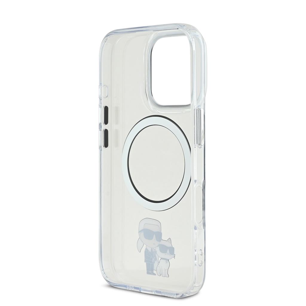 Apple iPhone 16 Pro Max Karl Lagerfeld IML Karl and Choupette MagSafe tok (Átlátszó) - KLHMP16XHNKCIT
