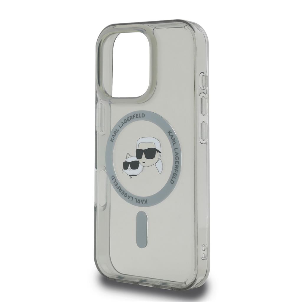 Apple iPhone 16 Pro Max Karl Lagerfeld IML K&CH Heads Metal Frame MagSafe tok (Fekete) - KLHMP16XHLSKCK