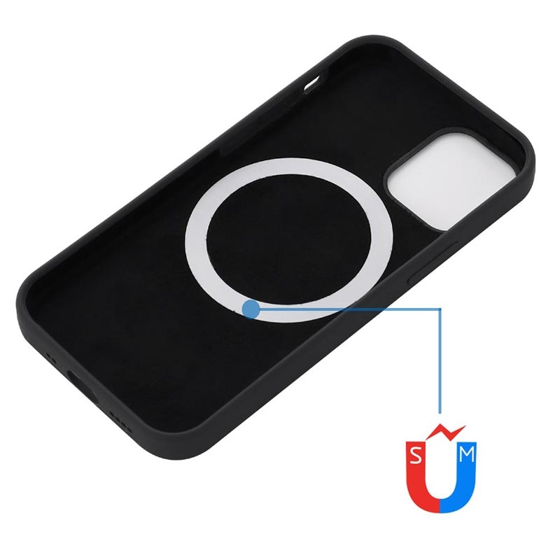 Apple iPhone 16 Pro Max liquid silicone MagSafe hátlap tok (Fekete)