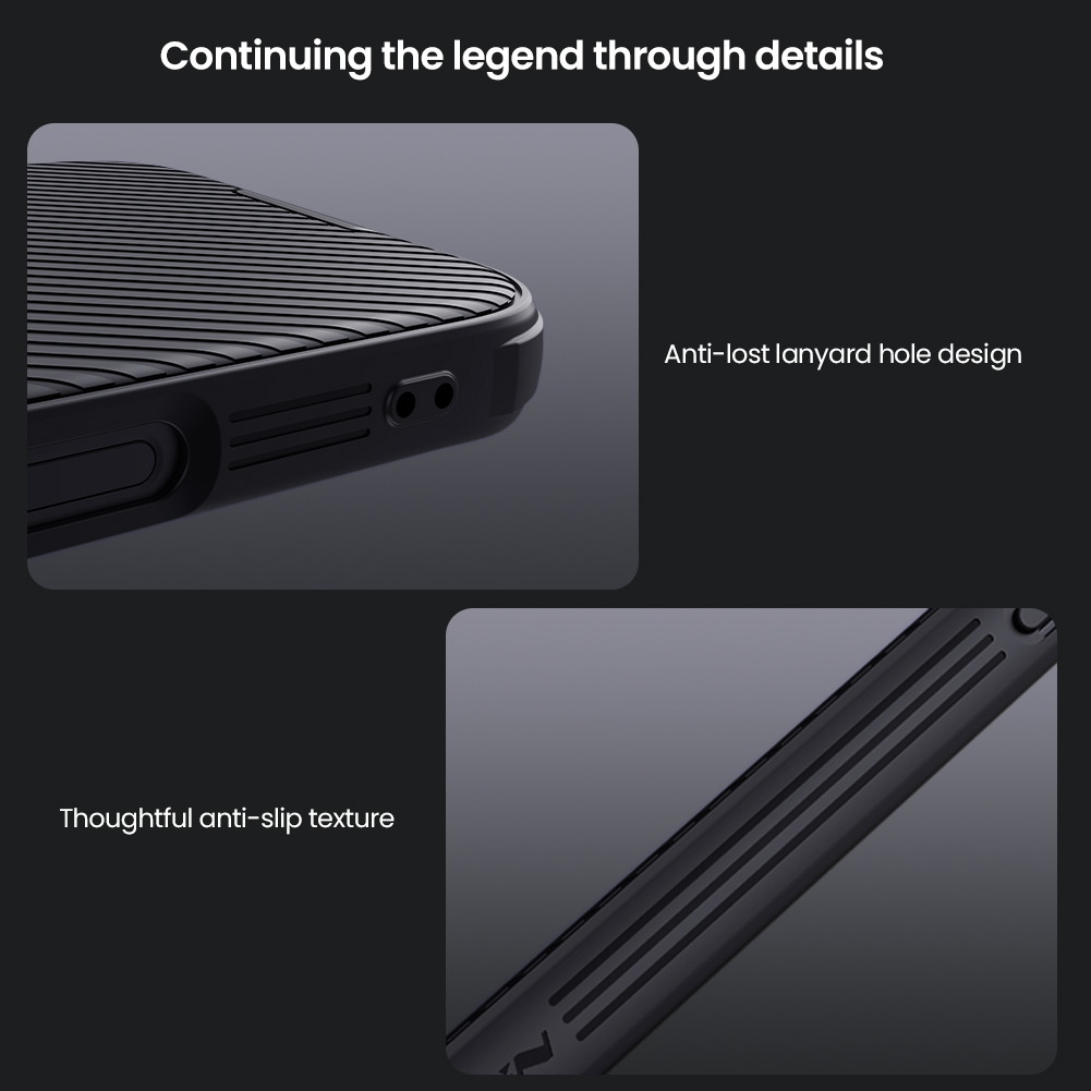 Apple iPhone 16 Pro Max Nillkin Camshield pro strapabíró hátlap tok (Fekete)
