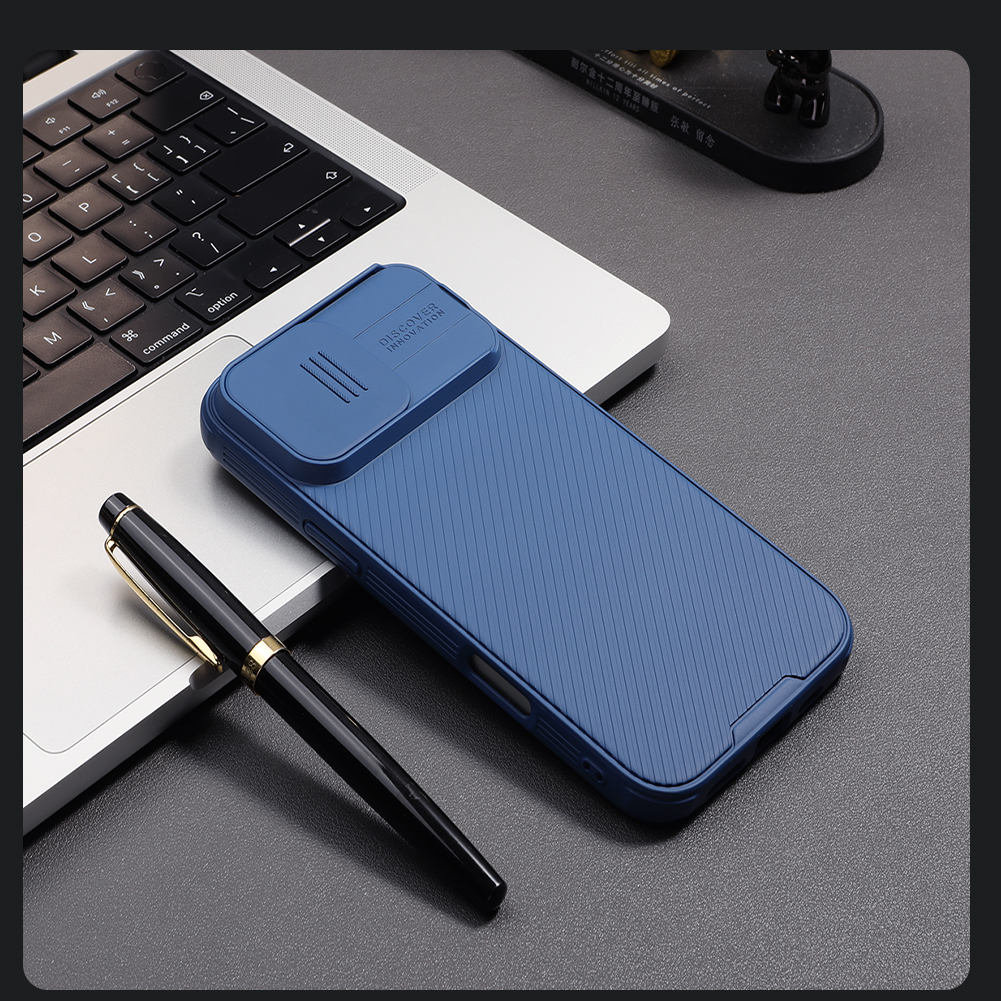 Apple iPhone 16 Pro Max Nillkin Camshield pro strapabíró hátlap tok (Fekete)