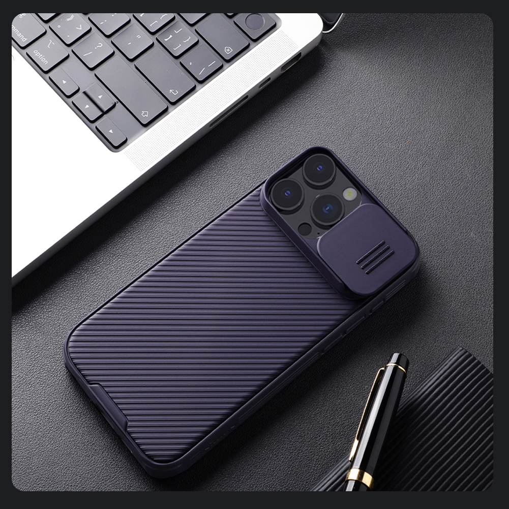 Apple iPhone 16 Pro Max Nillkin Camshield pro strapabíró hátlap tok (Fekete)