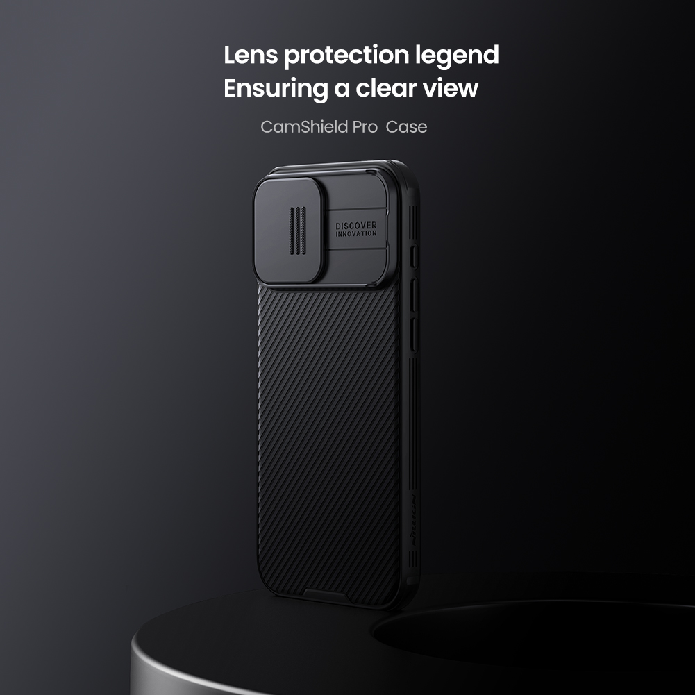 Apple iPhone 16 Pro Max Nillkin Camshield pro strapabíró hátlap tok (Fekete)