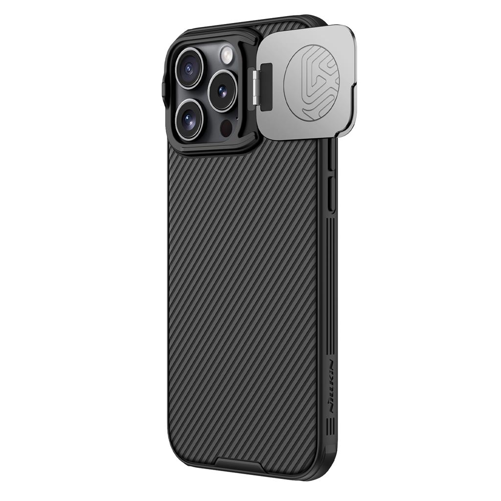Apple iPhone 16 Pro Max Nillkin Camshield Prop hátlap tok (Fekete)