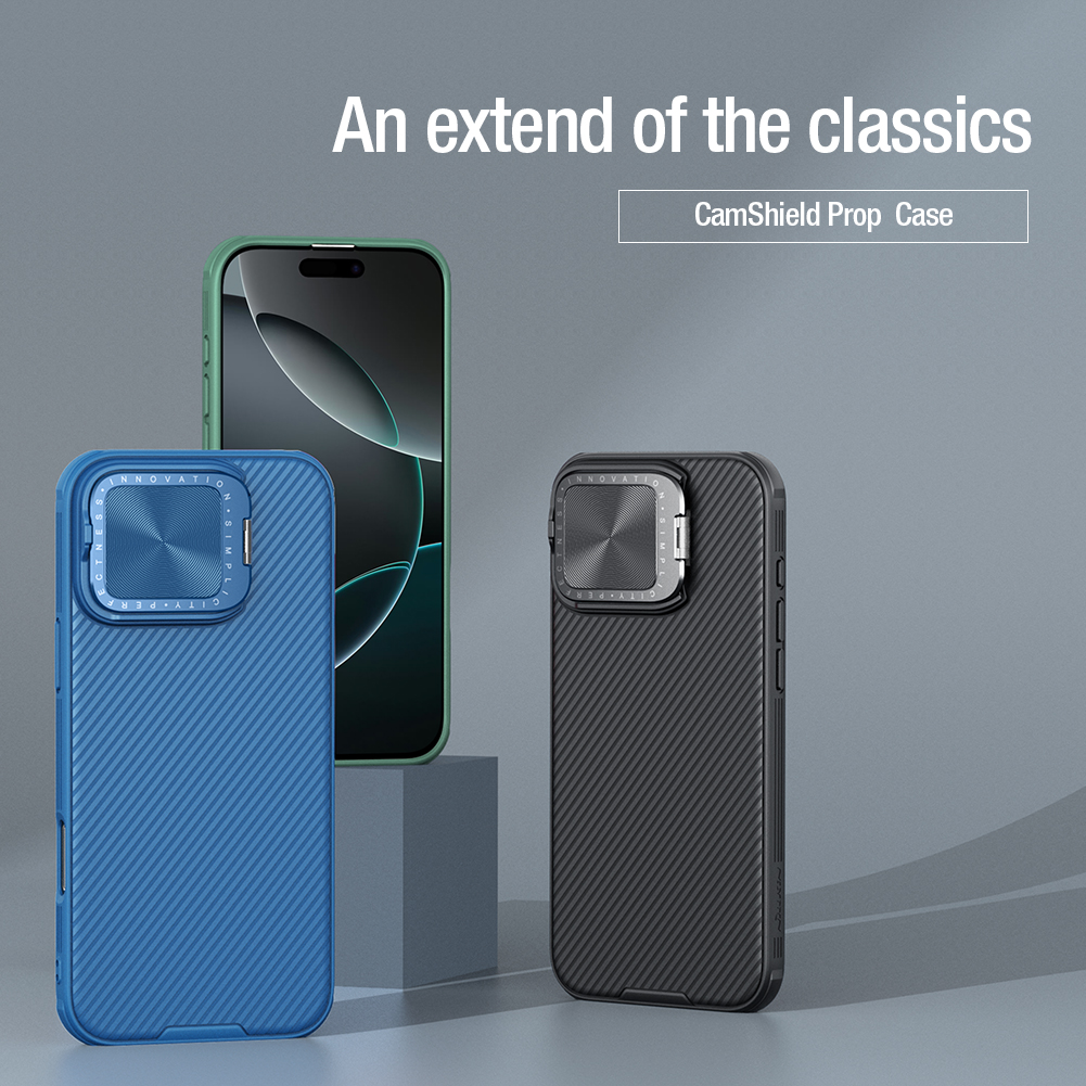 Apple iPhone 16 Pro Max Nillkin Camshield Prop hátlap tok (Fekete)
