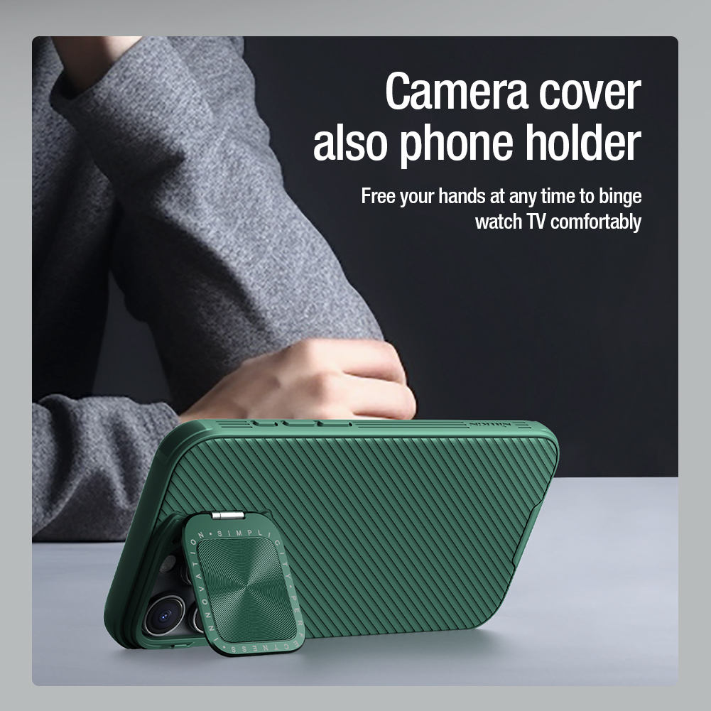 Apple iPhone 16 Pro Max Nillkin Camshield Prop hátlap tok (Fekete)