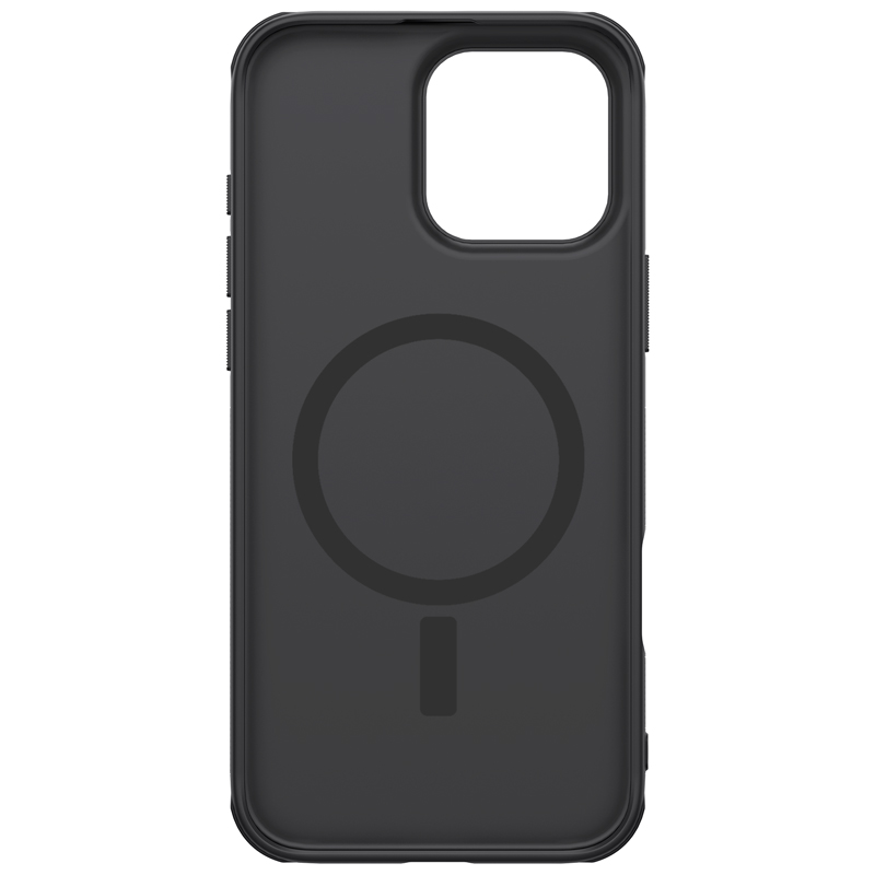 Apple iPhone 16 Pro Max Nillkin Super frosted shield pro magsafe strapabíró hátlap tok (Fekete)