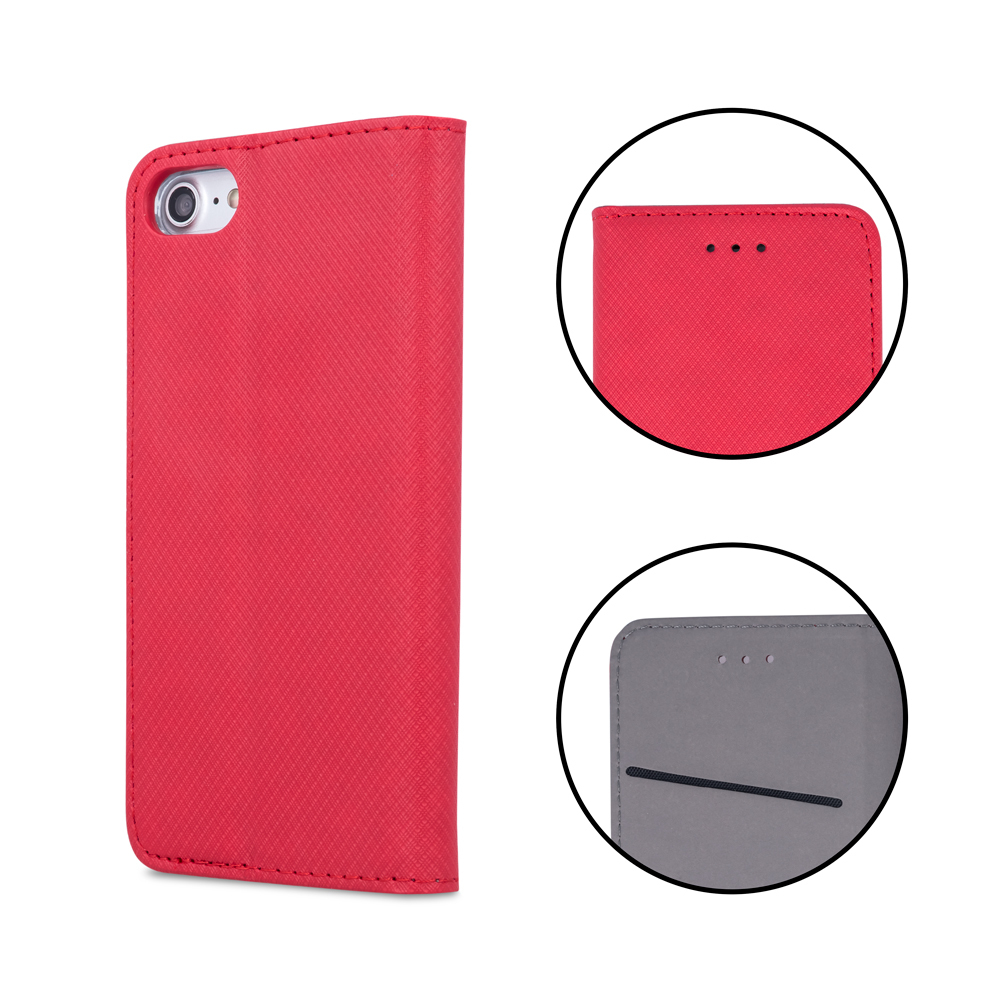 Apple iPhone 16 Pro Max smart magnet mágneses notesz tok (Piros)