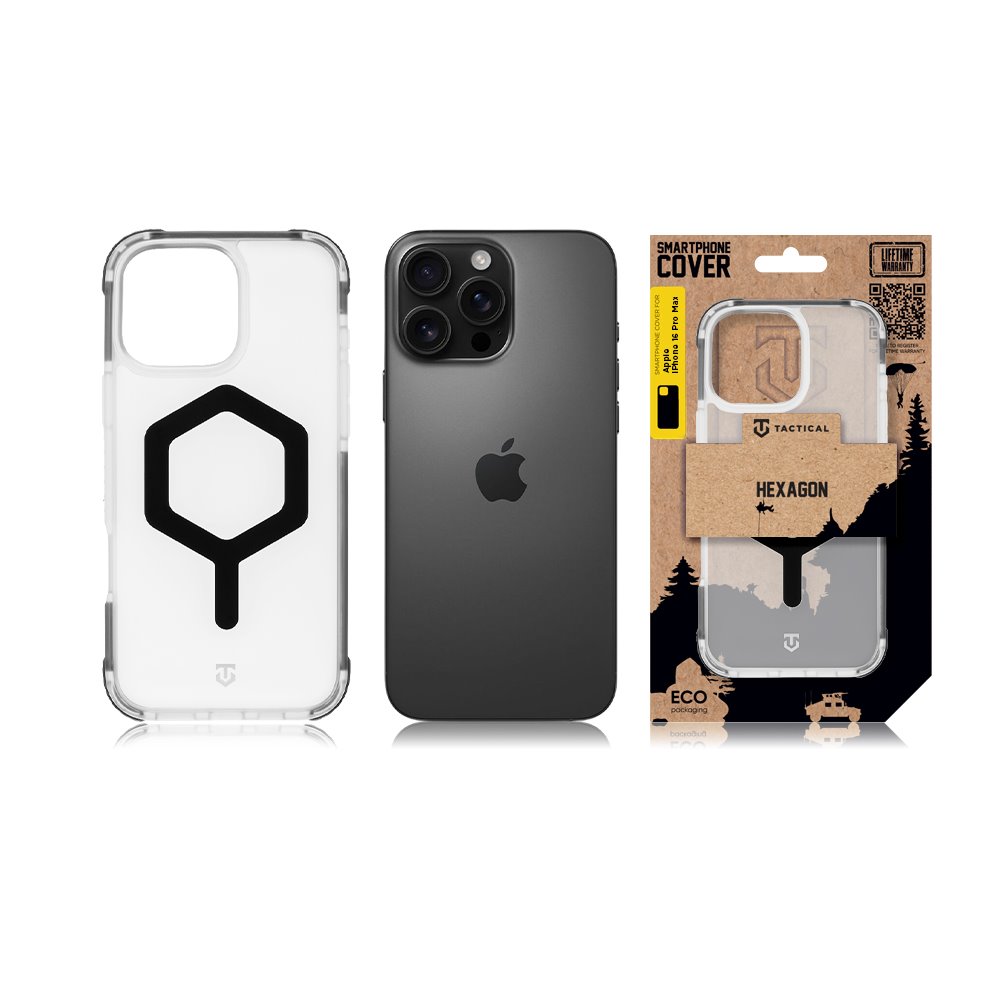 Apple iPhone 16 Pro Max Tactical MagForce Hexagon tok (Fekete)
