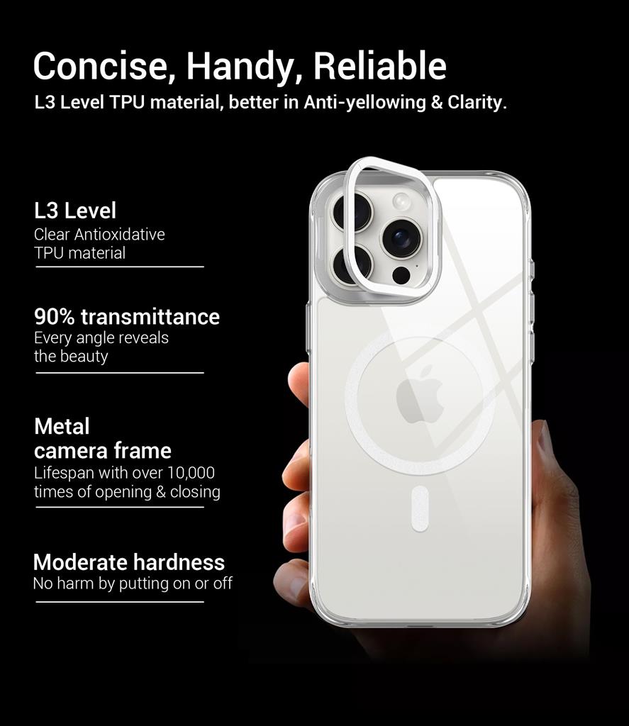 Apple iPhone 16 Pro Max TOKO Apex capsule magsafe hátlap tok (Ezüst)