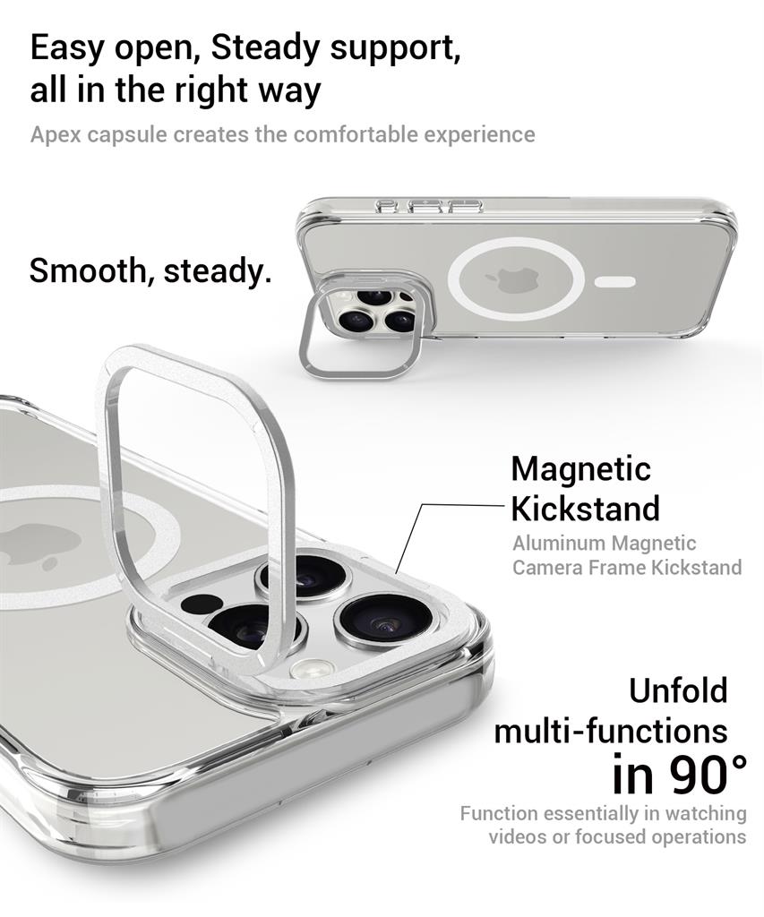 Apple iPhone 16 Pro Max TOKO Apex capsule magsafe hátlap tok (Ezüst)