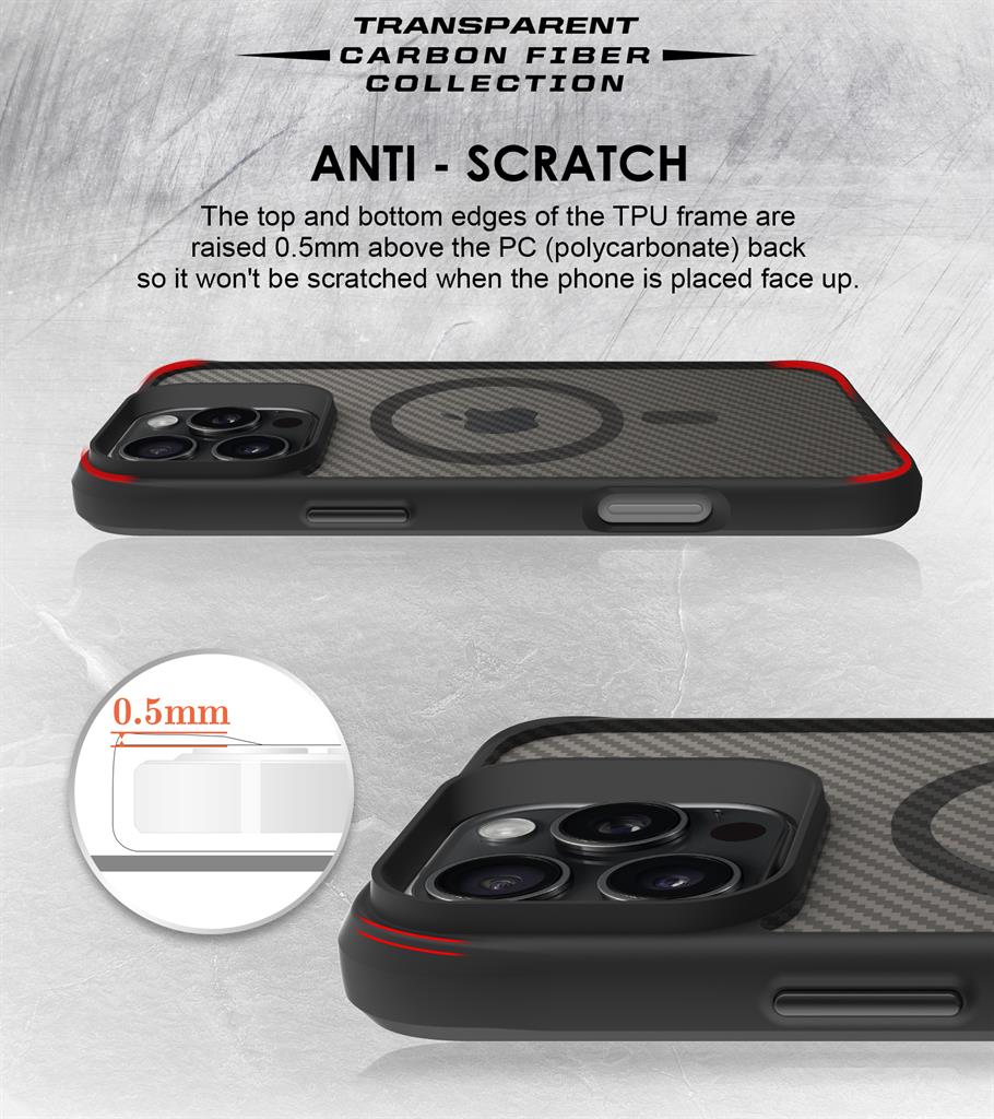 Apple iPhone 16 Pro Max TOKO Carbon fiber MagSafe hátlap tok (Fekete)