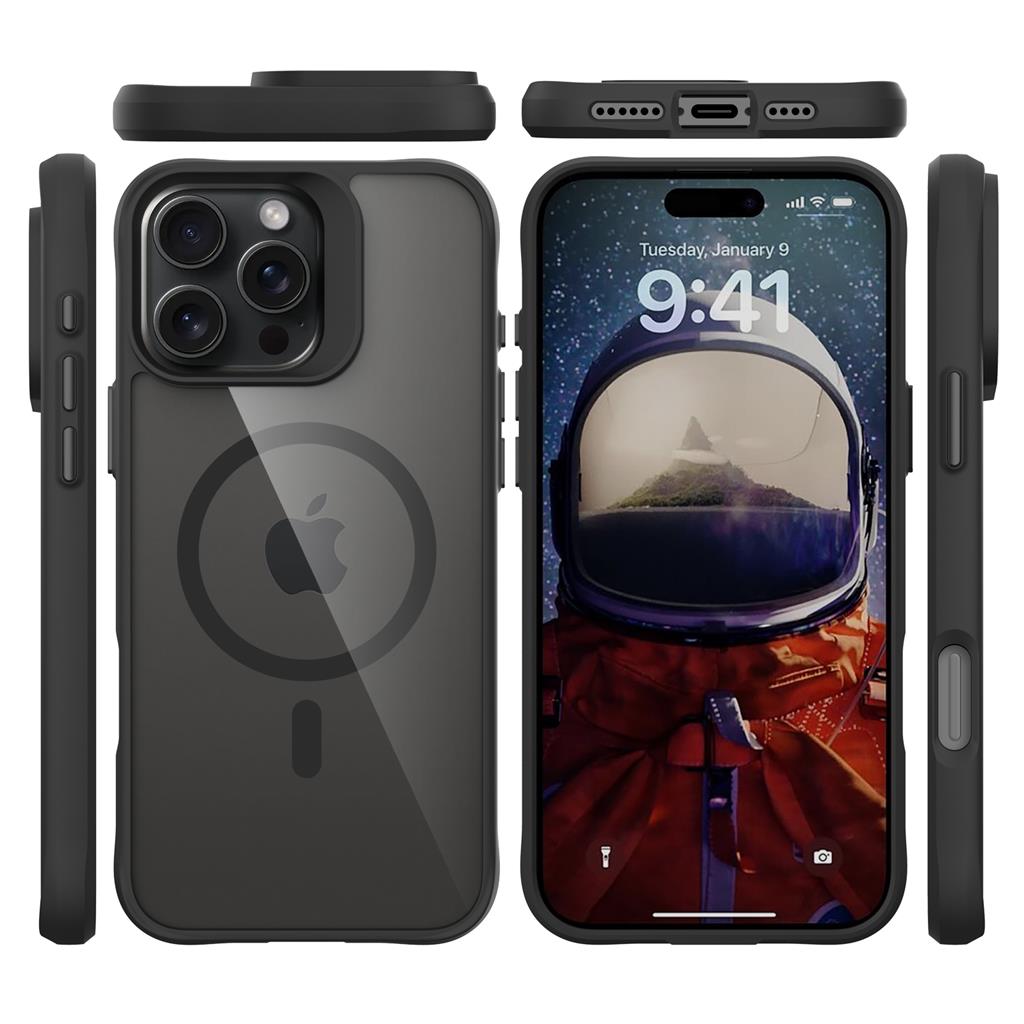 Apple iPhone 16 Pro Max TOKO Combat X Mode frost magsafe hátlap tok (Fekete)