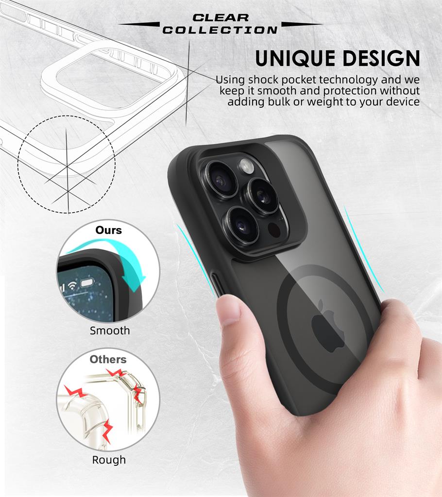 Apple iPhone 16 Pro Max TOKO Combat X Mode frost magsafe hátlap tok (Fekete)