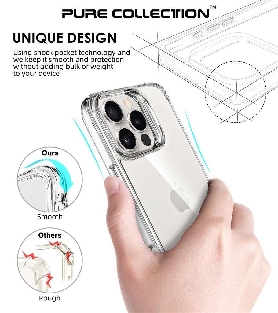 Apple iPhone 16 Pro Max TOKO Pure hátlap tok (Átlátszó)