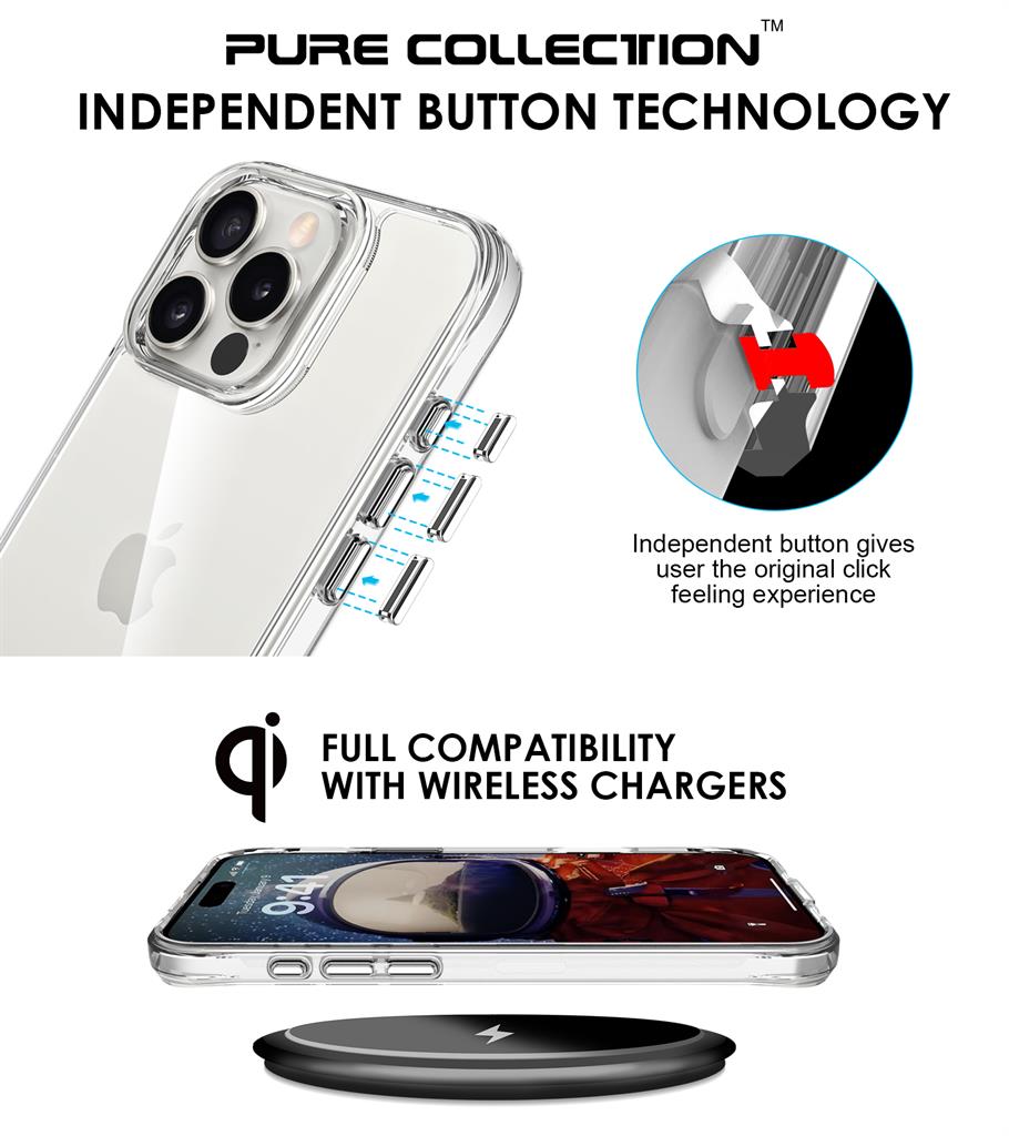 Apple iPhone 16 Pro Max TOKO Pure hátlap tok (Átlátszó)