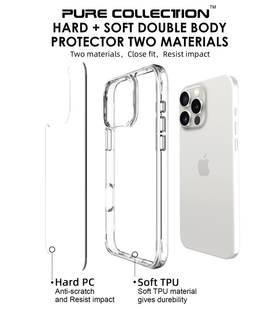Apple iPhone 16 Pro Max TOKO Pure hátlap tok (Átlátszó)