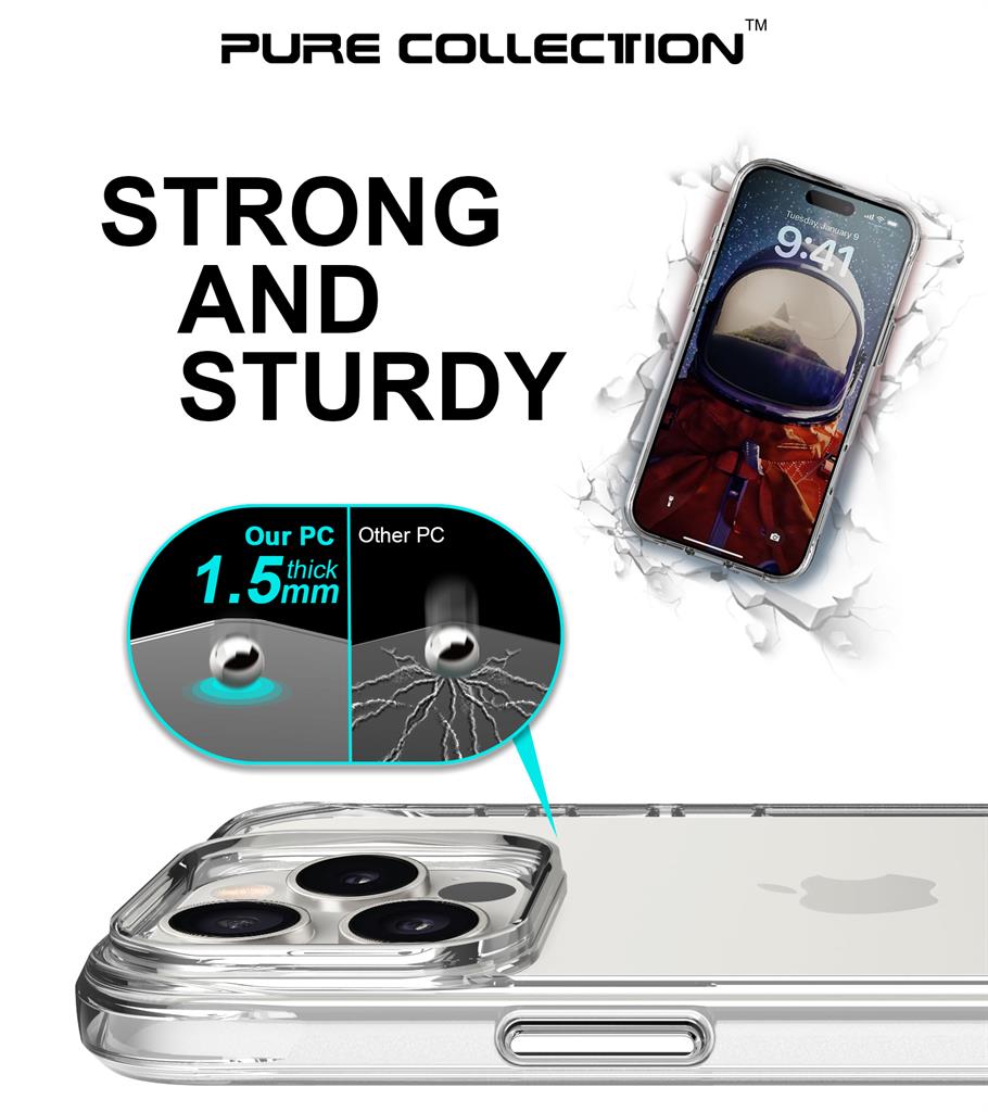 Apple iPhone 16 Pro Max TOKO Pure hátlap tok (Átlátszó)
