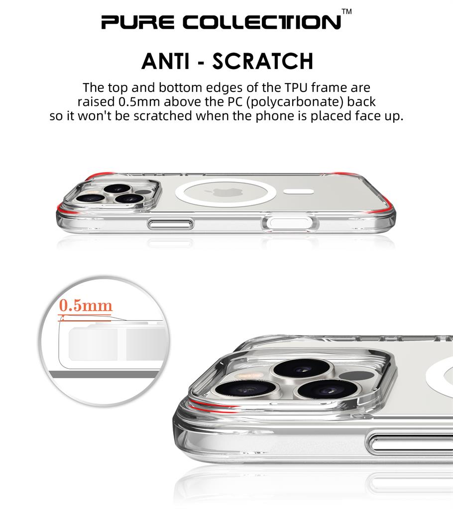 Apple iPhone 16 Pro Max TOKO Pure MagSafe hátlap tok (Átlátszó)