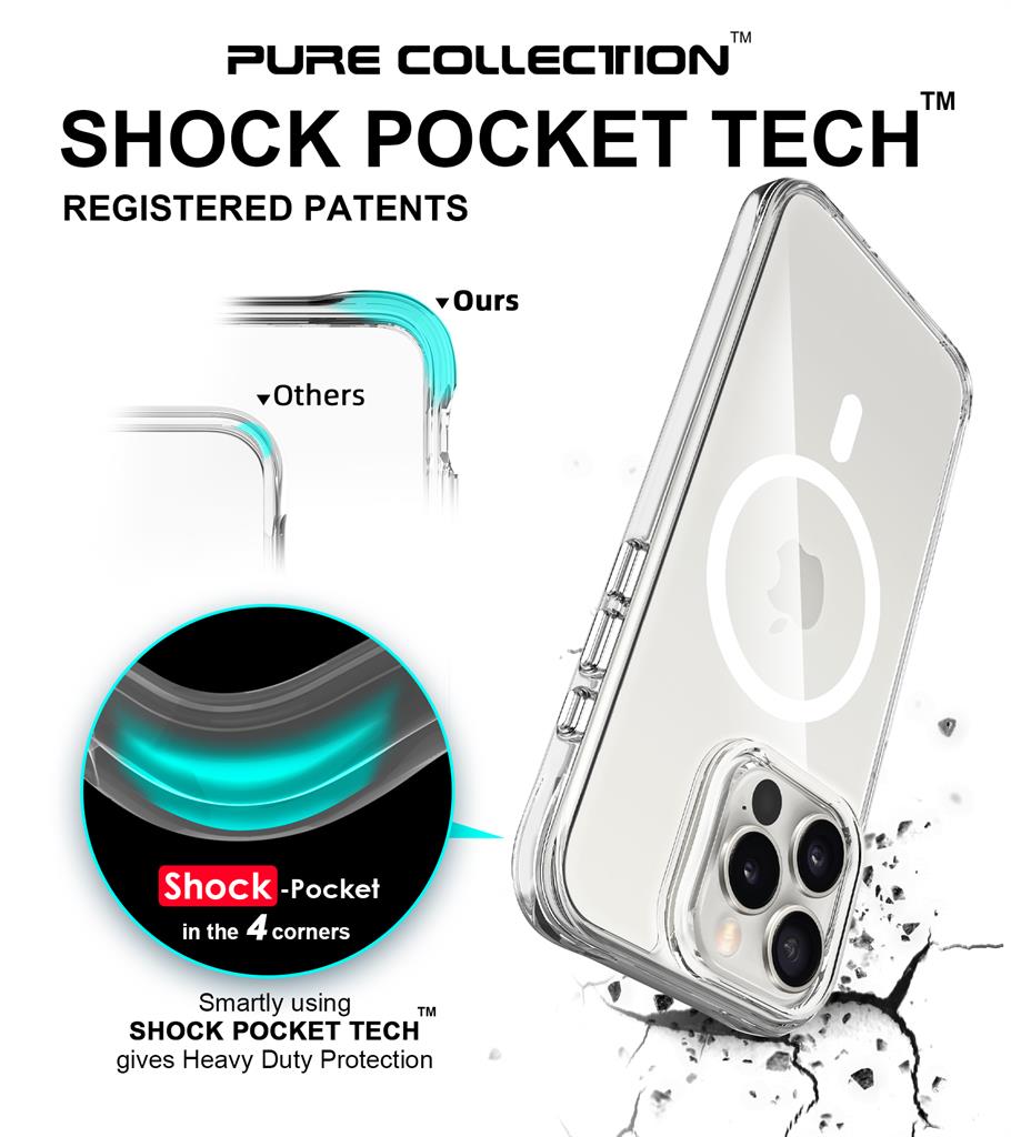 Apple iPhone 16 Pro Max TOKO Pure MagSafe hátlap tok (Átlátszó)