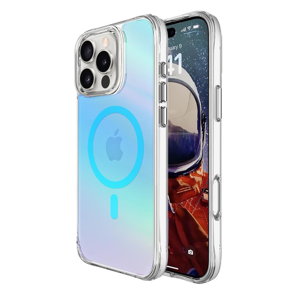 Apple iPhone 16 Pro Max TOKO Pure rainbow magsafe hátlap tok (Kék)