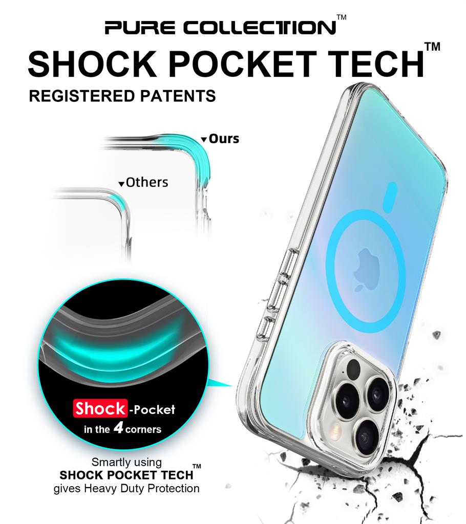 Apple iPhone 16 Pro Max TOKO Pure rainbow magsafe hátlap tok (Kék)