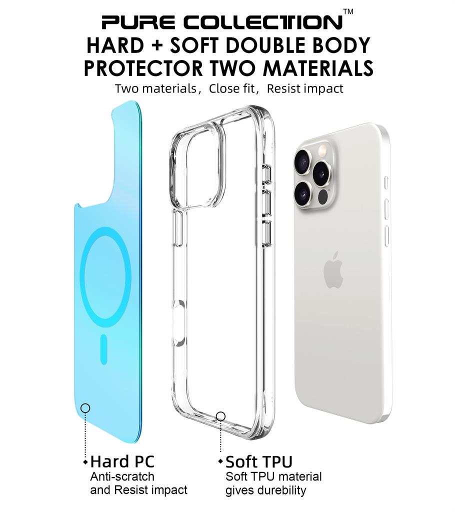 Apple iPhone 16 Pro Max TOKO Pure rainbow magsafe hátlap tok (Kék)