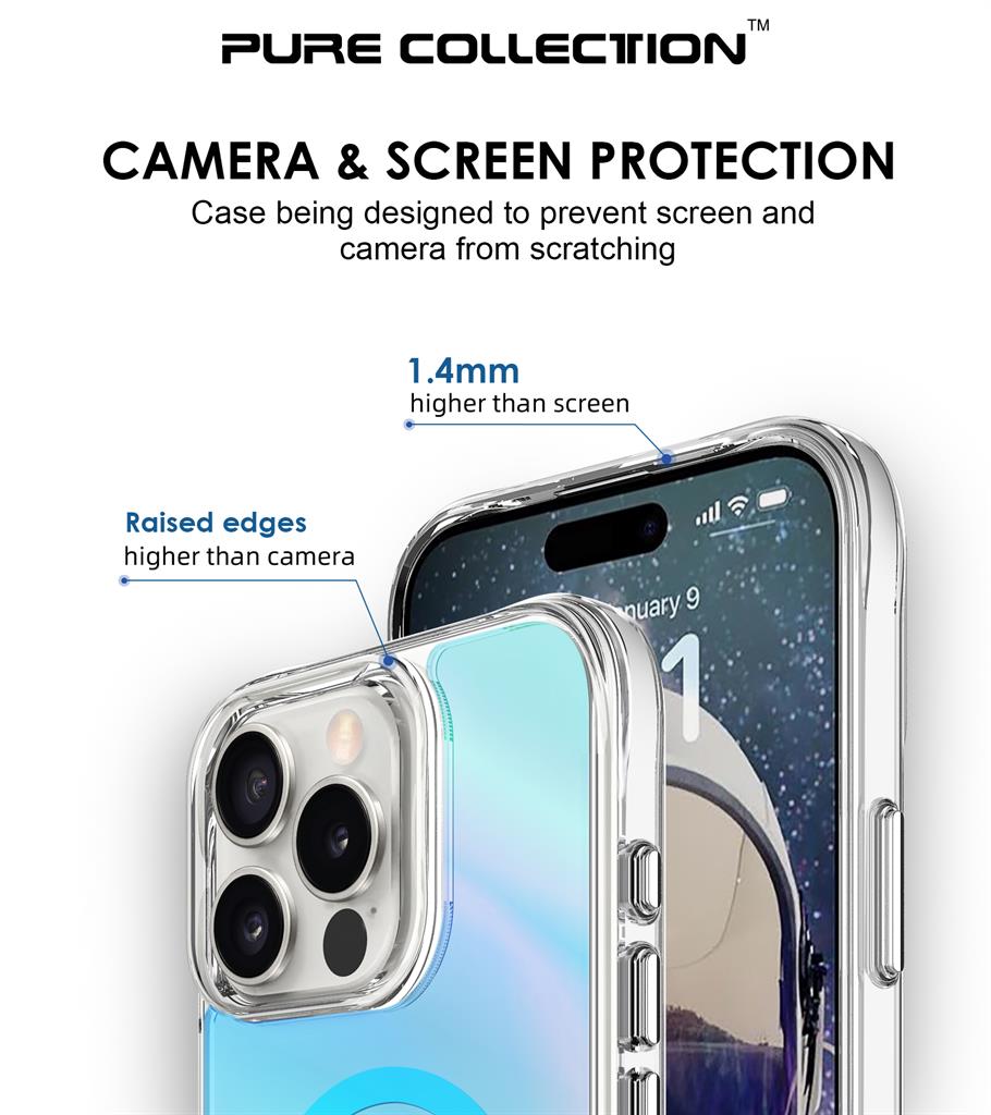 Apple iPhone 16 Pro Max TOKO Pure rainbow magsafe hátlap tok (Kék)