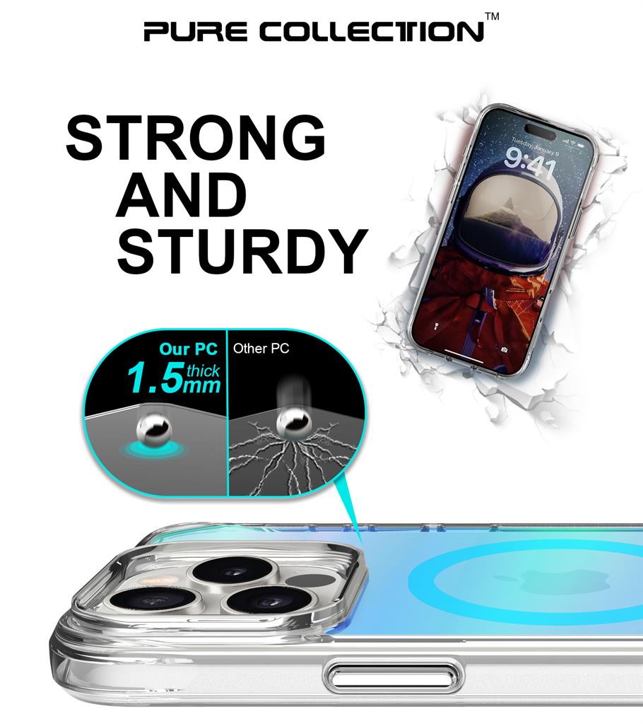 Apple iPhone 16 Pro Max TOKO Pure rainbow magsafe hátlap tok (Kék)
