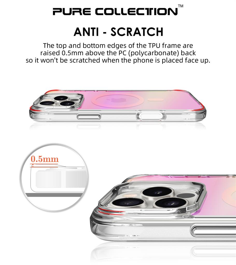 Apple iPhone 16 Pro Max TOKO Pure rainbow magsafe hátlap tok (Rózsaszín)