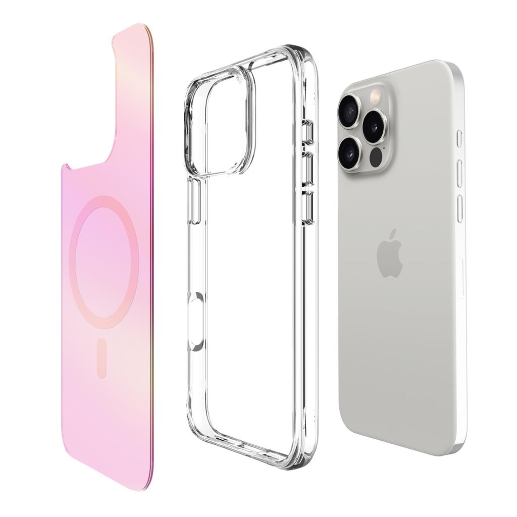 Apple iPhone 16 Pro Max TOKO Pure rainbow magsafe hátlap tok (Rózsaszín)