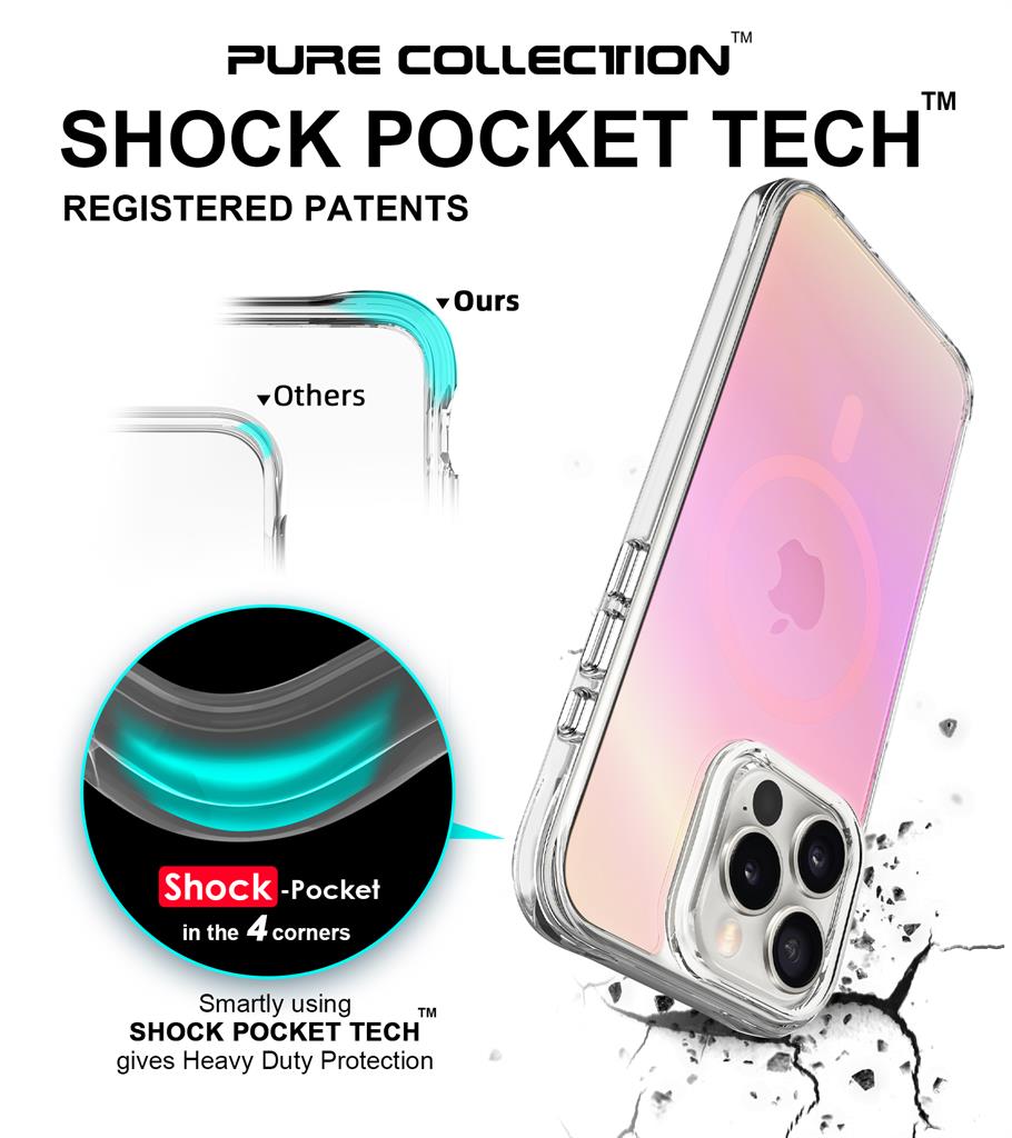 Apple iPhone 16 Pro Max TOKO Pure rainbow magsafe hátlap tok (Rózsaszín)