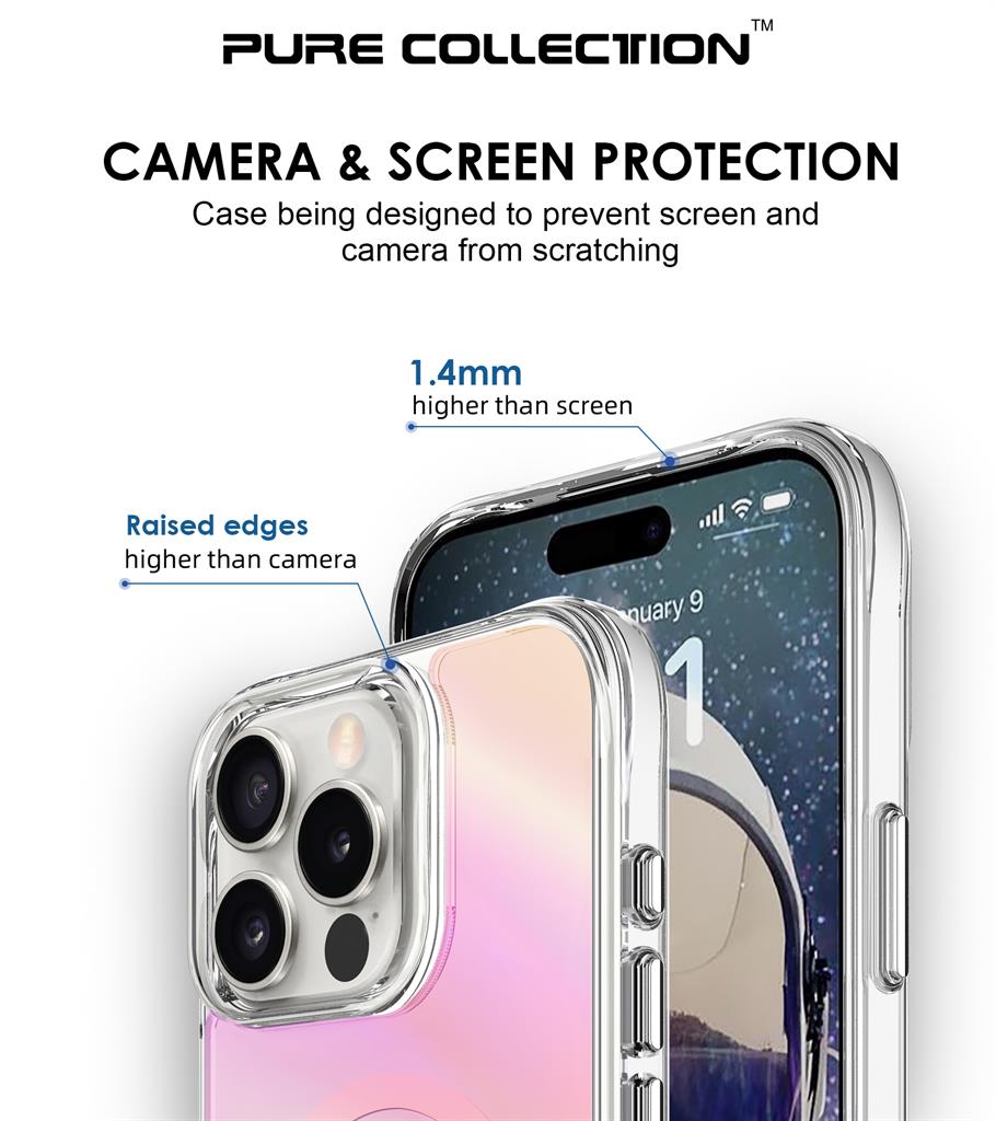 Apple iPhone 16 Pro Max TOKO Pure rainbow magsafe hátlap tok (Rózsaszín)