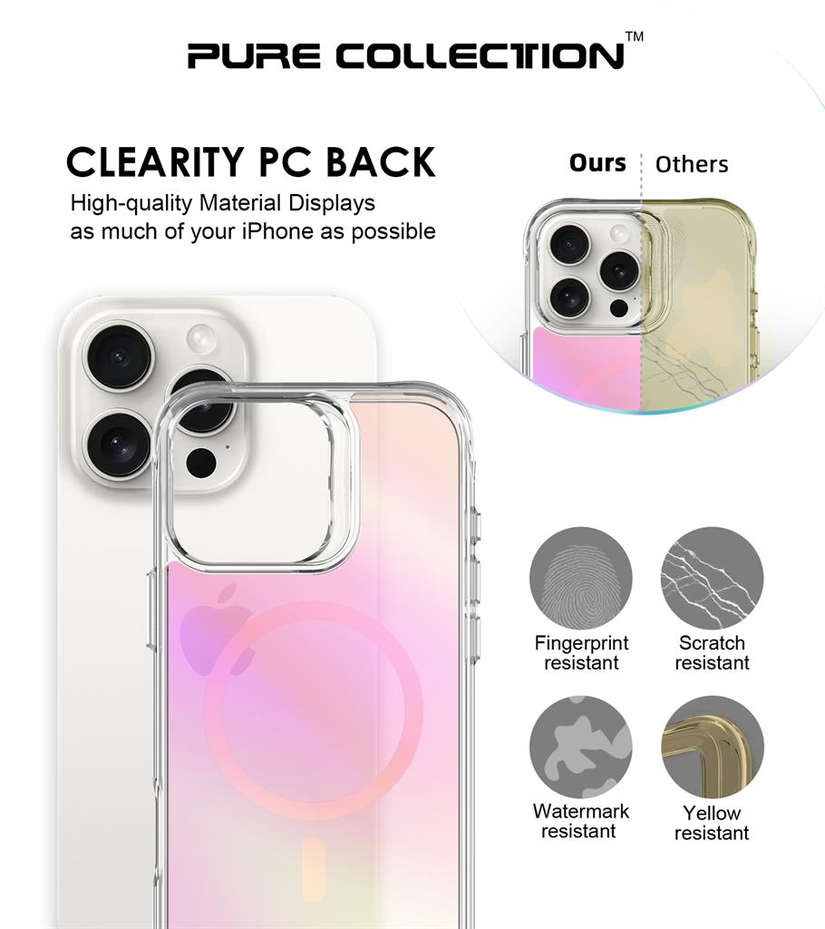 Apple iPhone 16 Pro Max TOKO Pure rainbow magsafe hátlap tok (Rózsaszín)