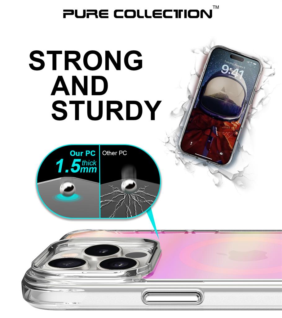 Apple iPhone 16 Pro Max TOKO Pure rainbow magsafe hátlap tok (Rózsaszín)