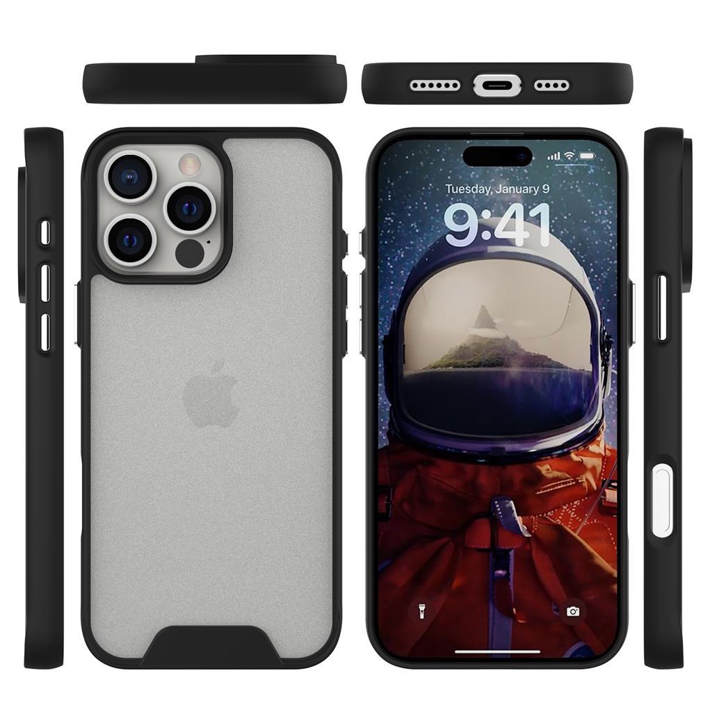 Apple iPhone 16 Pro Max TOKO Silk hátlap tok (Fekete)