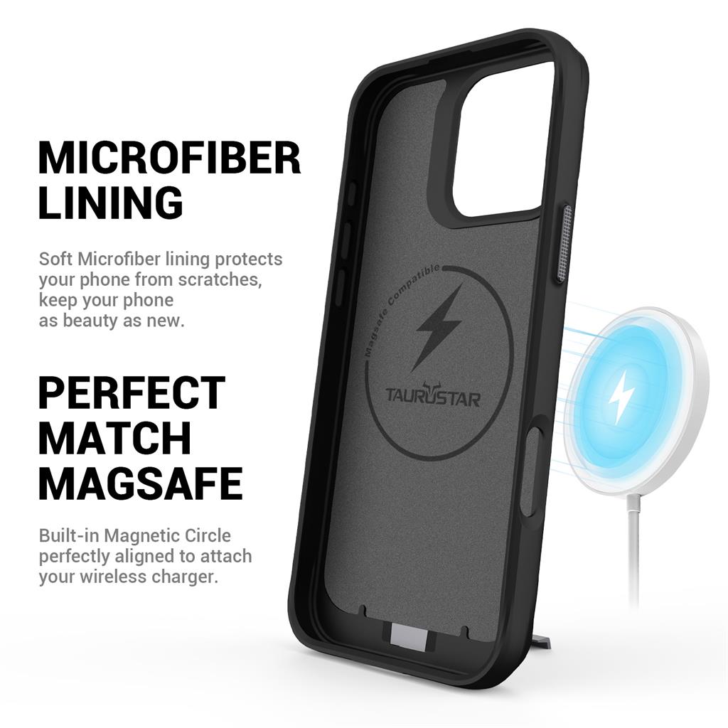 Apple iPhone 16 Pro Max TOKO Taurustar magsafe hátlap tok (Fekete)