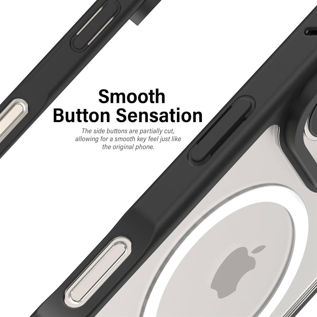 Apple iPhone 16 Pro MOLAN CANO HN7 Magsafe strapabíró hátlap tok (Fekete)