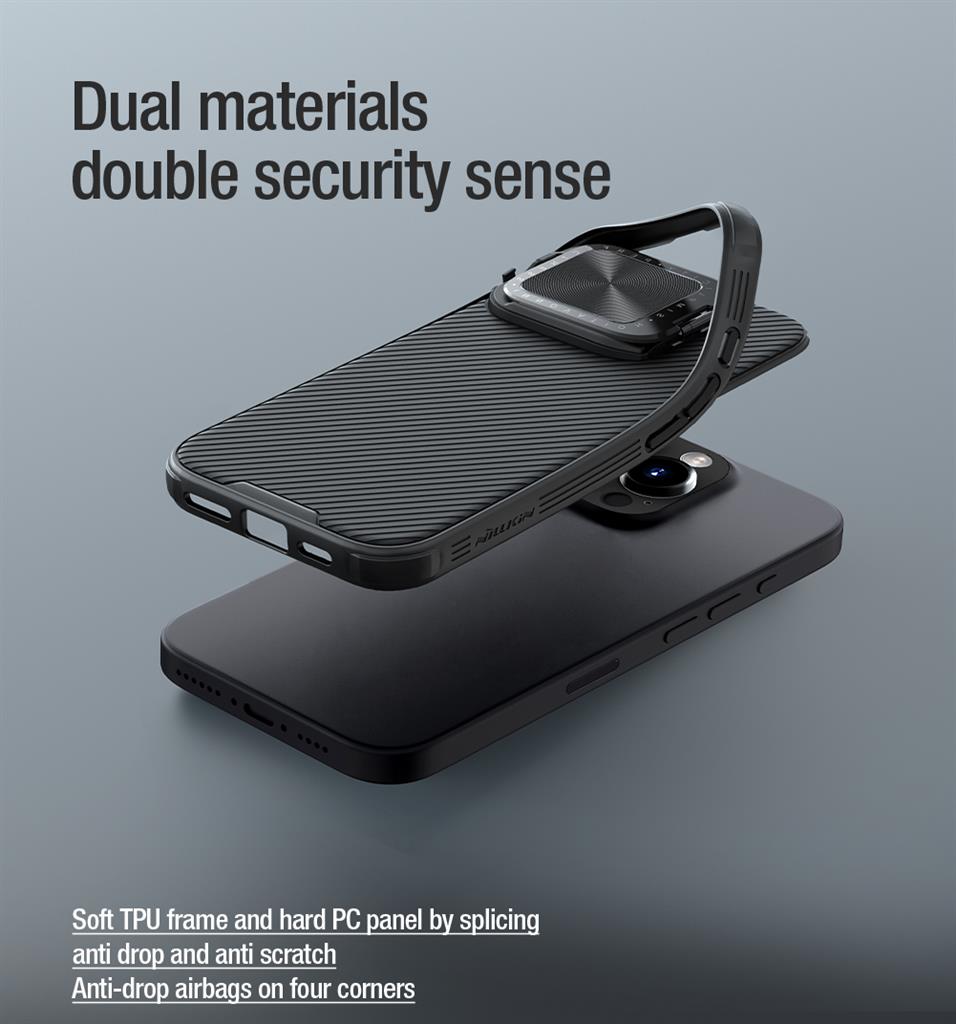 Apple iPhone 16 Pro Nillkin Camshield Prop hátlap tok (Fekete)