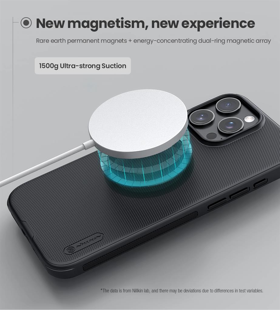 Apple iPhone 16 Pro Nillkin Super frosted shield pro magsafe strapabíró hátlap tok (Kék)