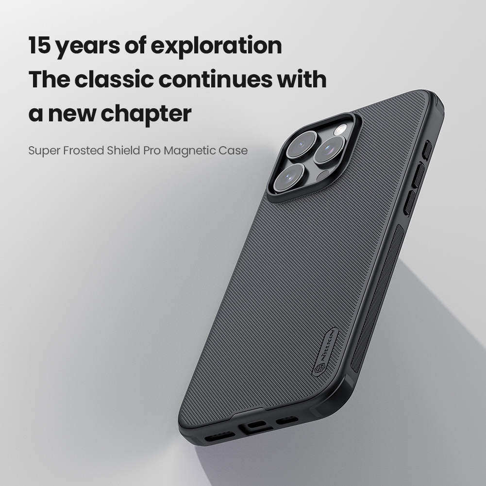 Apple iPhone 16 Pro Nillkin Super frosted shield pro magsafe strapabíró hátlap tok (Kék)