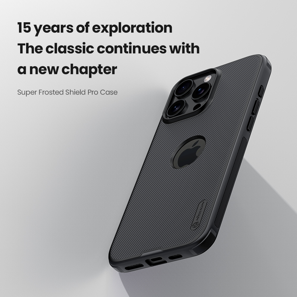 Apple iPhone 16 Pro Nillkin Super frosted shield pro strapabíró hátlap tok (Fekete)