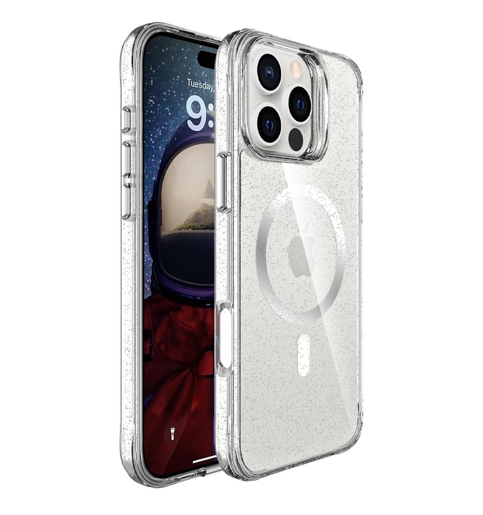 Apple iPhone 16 Pro TOKO Pure Glitter MagSafe hátlap tok (Ezüst)
