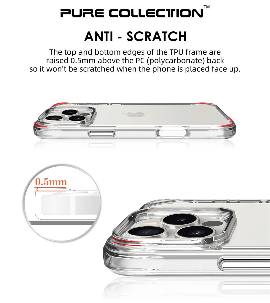 Apple iPhone 16 Pro TOKO Pure hátlap tok (Átlátszó)