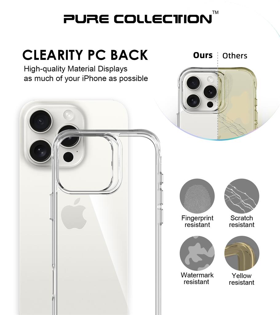 Apple iPhone 16 Pro TOKO Pure hátlap tok (Átlátszó)