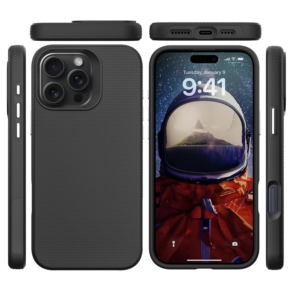 Apple iPhone 16 Pro TOKO Triangle hátlap tok (Fekete)