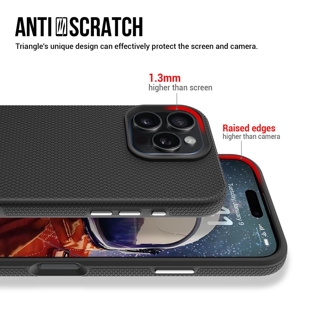 Apple iPhone 16 Pro TOKO Triangle hátlap tok (Fekete)