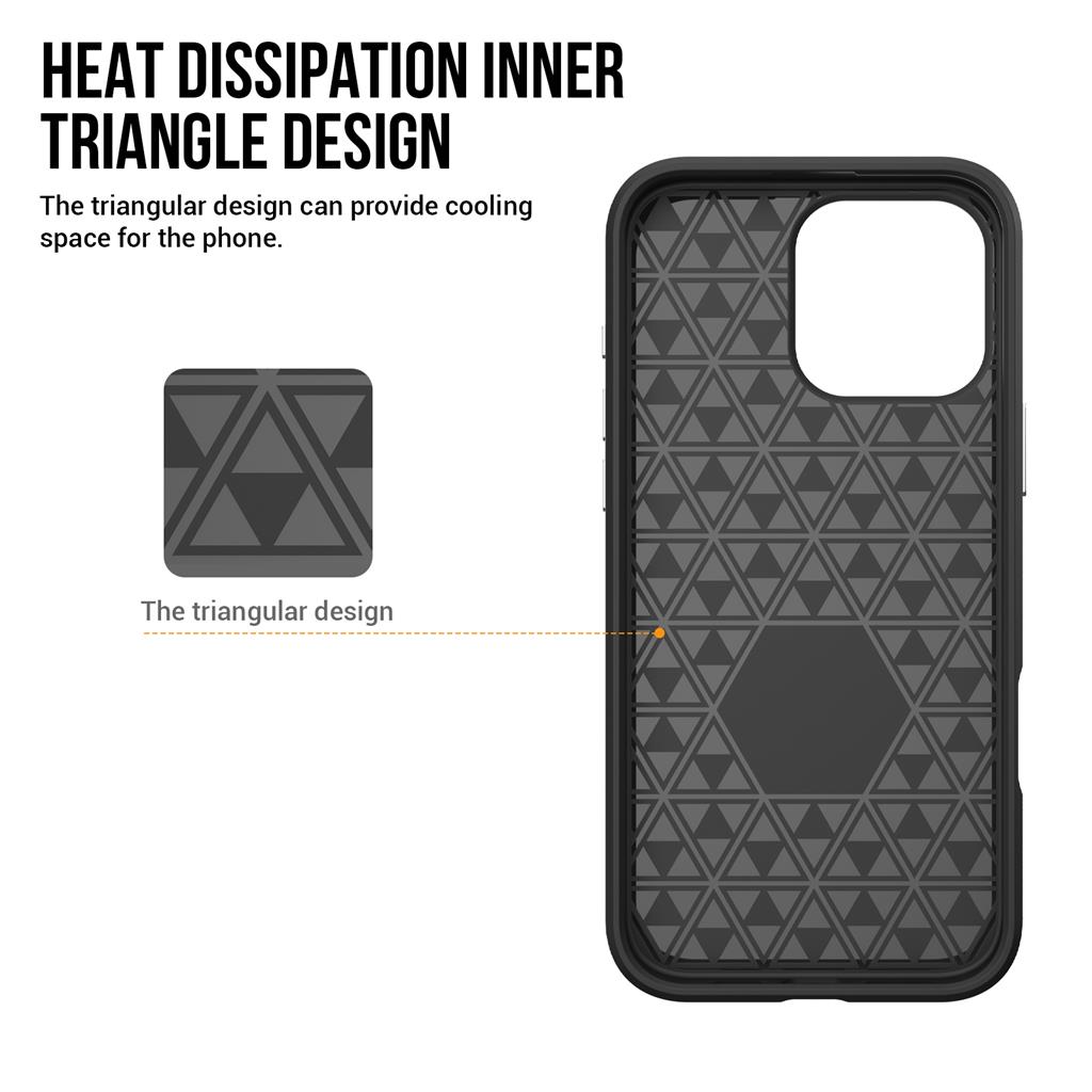Apple iPhone 16 Pro TOKO Triangle hátlap tok (Fekete)